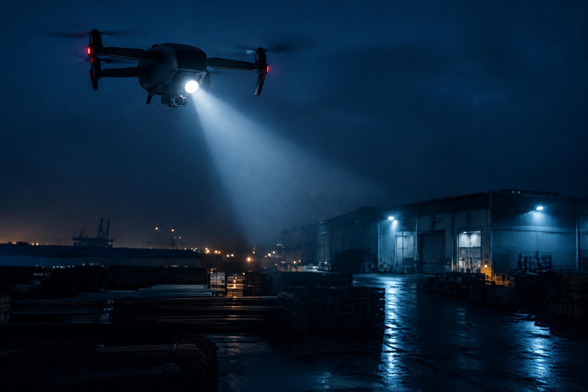 Skadi drone deployed above its reinforced autonomous dock